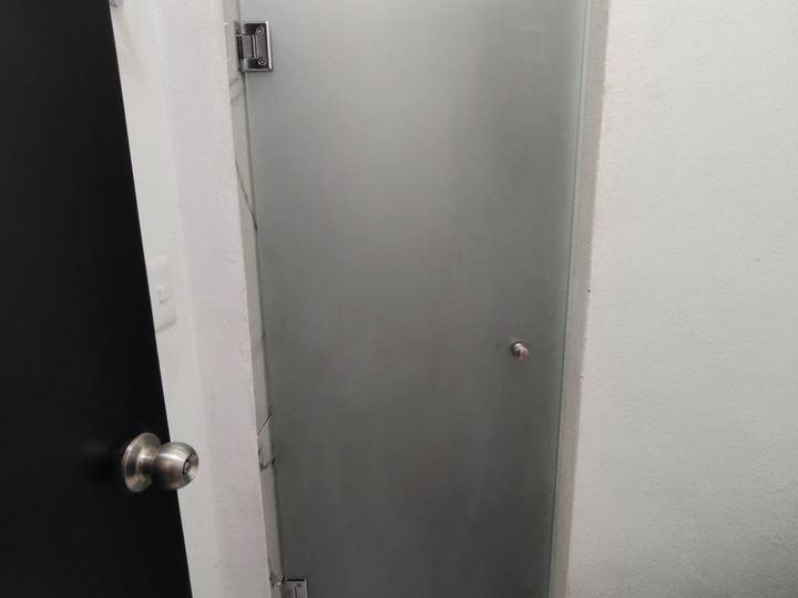 Puerta de vidrio esmerilado para baño
